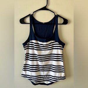 Lululemon Navy/White Striped Tank Top- Racerback -8/10- activewear workout gym